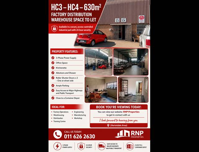 Industrial property to rent in HERIOTDALE